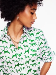 Boden White/Green Sienna Cotton Shirt - Image 4 of 6