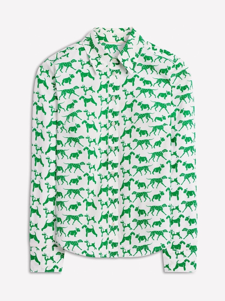 Boden White/Green Sienna Cotton Shirt - Image 6 of 6 Boden White/Green Sienna Cotton Shirt - Image 6 of 6