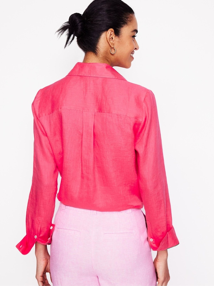 Boden Pink Sienna Linen Shirt - Image 3 of 6