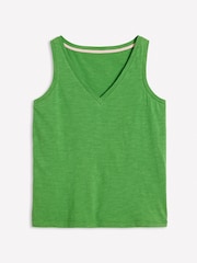Boden Green Regular V-Neck Slub 100% Cotton Vest - Image 5 of 5