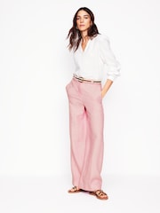 Boden Pink Westbourne Linen 100% Cotton Trousers - Image 1 of 5
