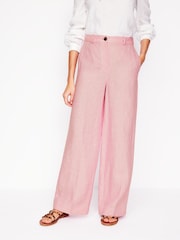 Boden Pink Westbourne Linen 100% Cotton Trousers - Image 3 of 5