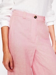 Boden Pink Westbourne Linen 100% Cotton Trousers - Image 4 of 5