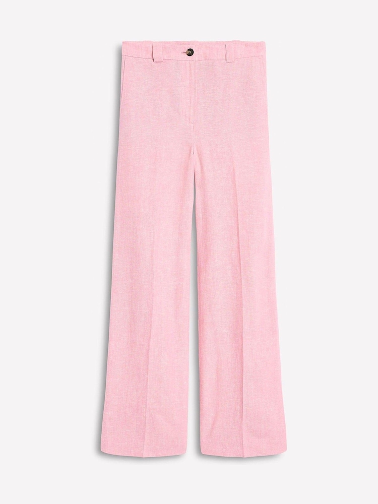 Boden Pink Westbourne Linen 100% Cotton Trousers - Image 5 of 5