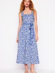 Boden Blue Square Neck Seam Midi Dress - Image 1 of 5