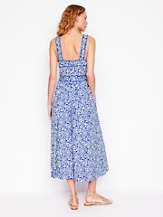 Boden Blue Square Neck Seam Midi Dress - Image 4 of 5