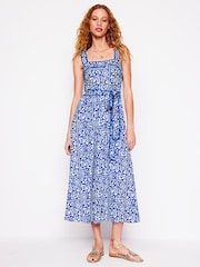 Boden Blue Square Neck Seam Midi Dress - Image 5 of 5