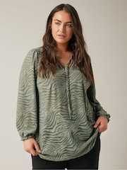 Evans Curve Burnout Print Top - Image 1 of 5