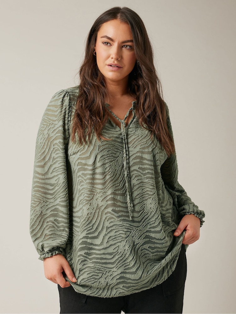 Evans Curve Burnout Print Top - Image 1 of 5