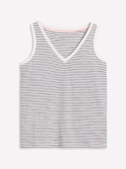 Boden Cream Regular V-Neck Slub 100% Cotton Vest - Image 5 of 5