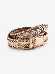 Boden Gold Woven Leather Belt - Image 1 of 1