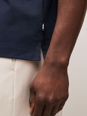 BOSS Blue Regular Fit Logo Parlay 100% Cotton Polo Shirt - Image 4 of 5