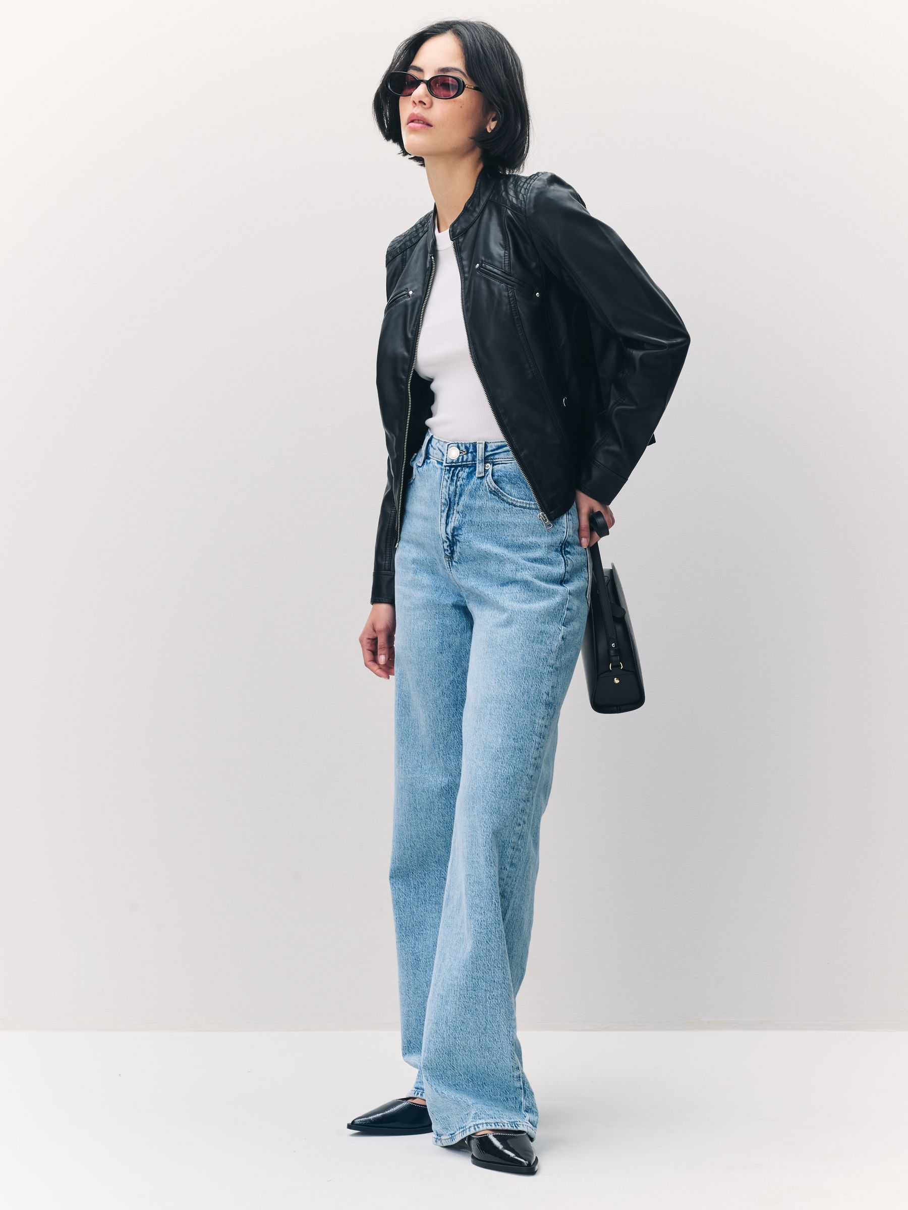 Buy VERO MODA Black Collarless Faux Leather Jacket from Next USA Buy VERO MODA Black Collarless Faux Leather Jacket from Next USA