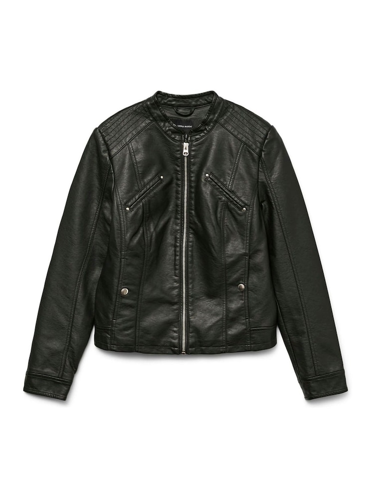 VERO MODA Black Faux Leather Jacket - Image 7 of 8
