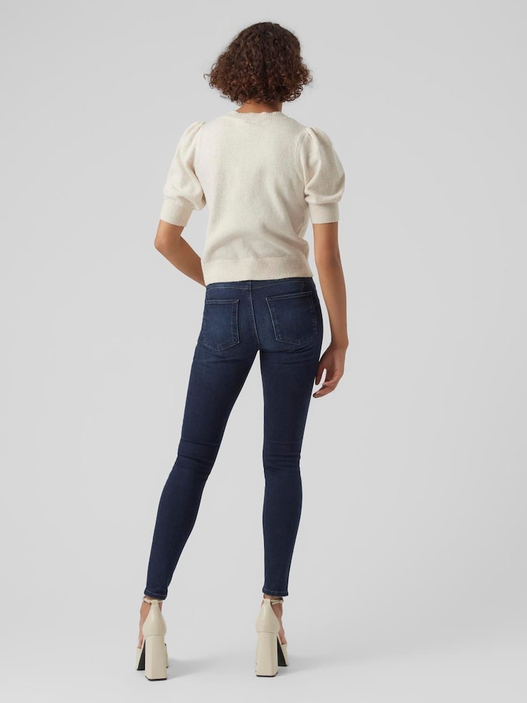 Creme - VERO MODA Round Neck Puff Sleeve Knitted Jumper - Bild 3 von 3 Creme - VERO MODA Round Neck Puff Sleeve Knitted Jumper - Bild 3 von 3