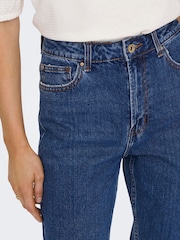 ONLY Blue Emily High Waist Straight Leg Jeans - Image 4 of 7