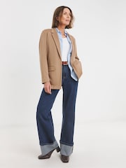 JD Williams Natural Core Ponte Edge To Edge Blazer - Image 1 of 4