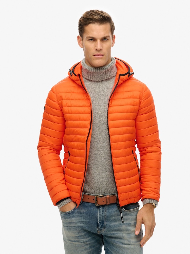 Superdry Orange Hooded Fuji Lite Jacket - Image 1 of 4