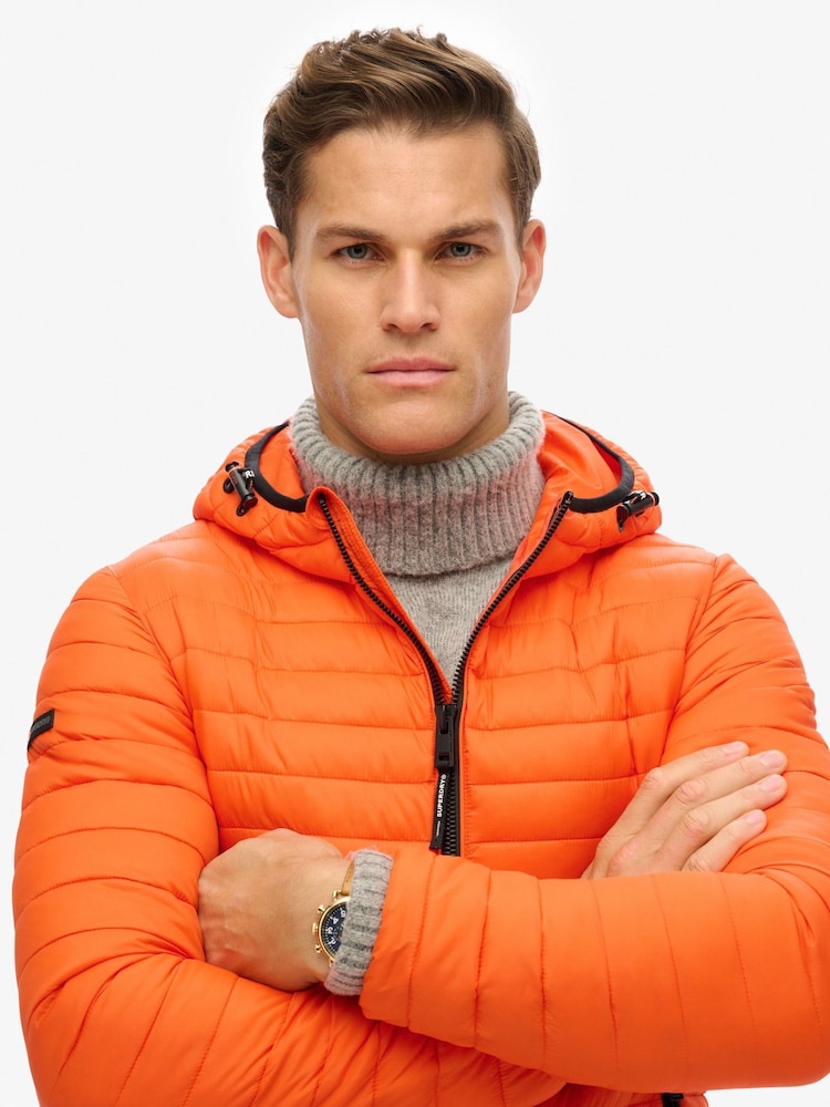 Superdry Orange Hooded Fuji Lite Jacket - Image 4 of 4 Superdry Orange Hooded Fuji Lite Jacket - Image 4 of 4