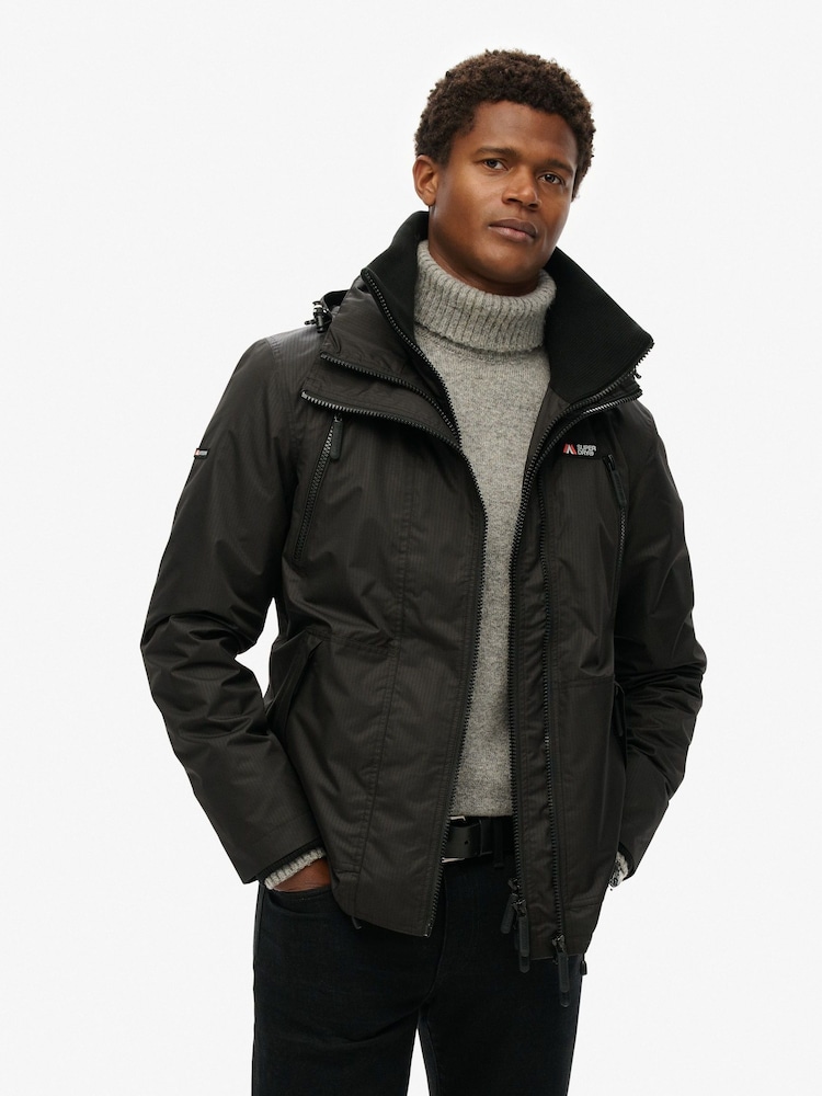 Superdry Black Hooded Mountain Windbreaker Jacket - Image 1 of 1