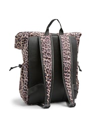 PIECES Black Leopard Print Back Pack - Image 2 of 2
