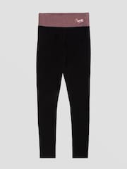 Pineapple Black Brown Womens Wide Waistband Leggings - Image 6 of 6
