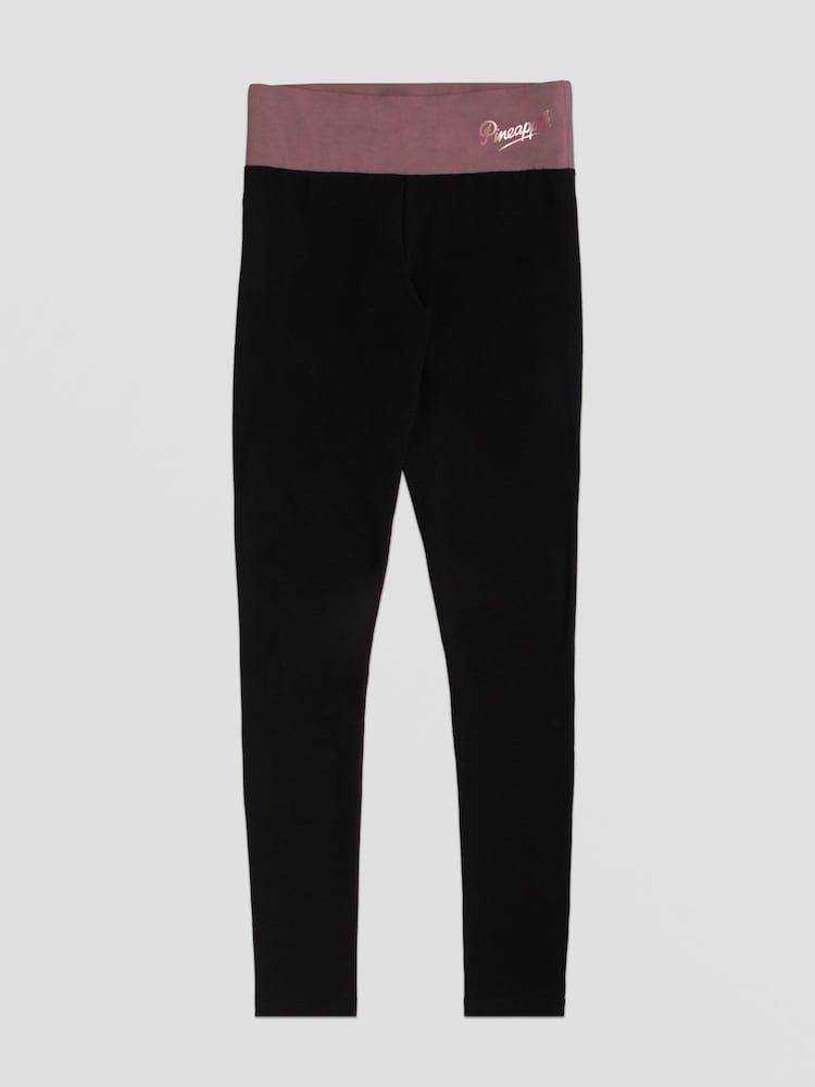 Pineapple Black Brown Womens Wide Waistband Leggings - Image 6 of 6