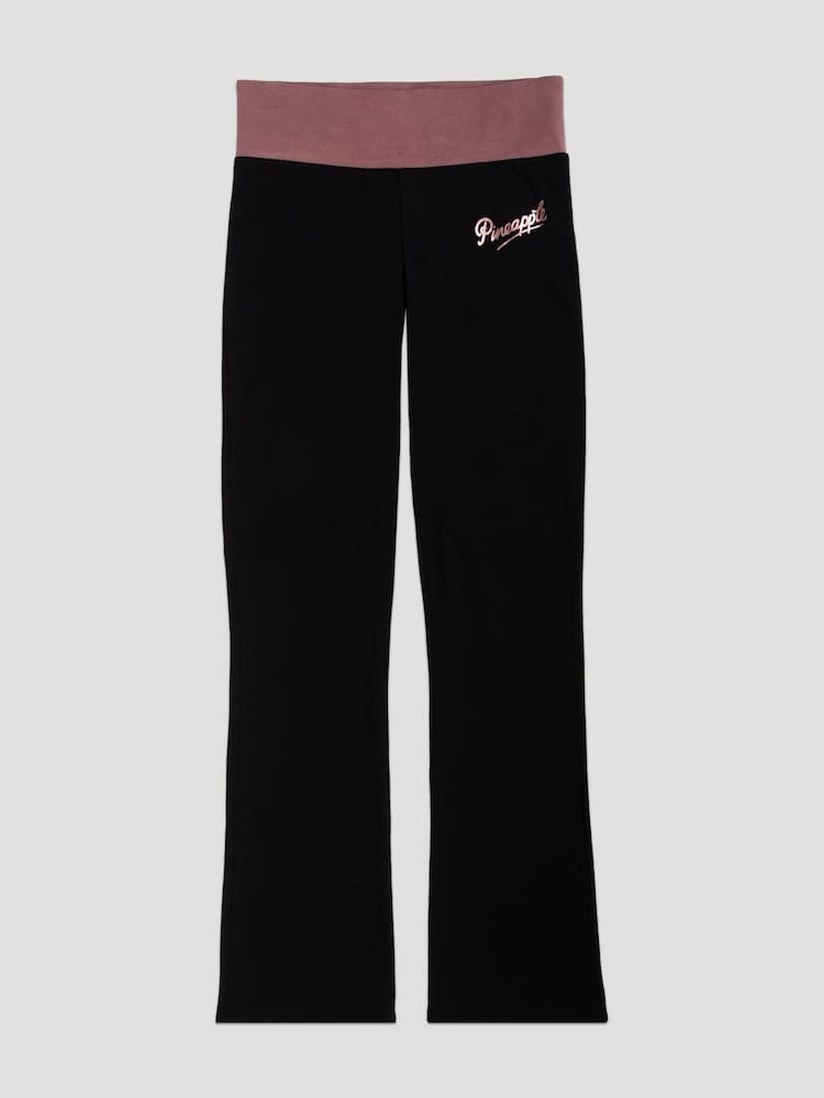 Pineapple Black Brown Contrast Band Bootcut Jersey Trousers - Image 6 of 6 Pineapple Black Brown Contrast Band Bootcut Jersey Trousers - Image 6 of 6