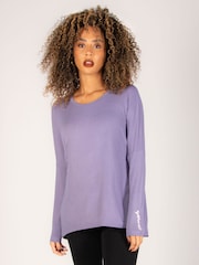 Pineapple Purple Womens Script Long Sleeves Top - Image 1 of 6