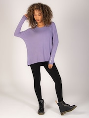 Pineapple Purple Womens Script Long Sleeves Top - Image 2 of 6