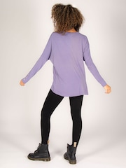 Pineapple Purple Womens Script Long Sleeves Top - Image 3 of 6