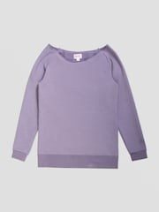 Pineapple Purple Womens Off Shoulder Longline Sweatshirt - Image 7 of 8