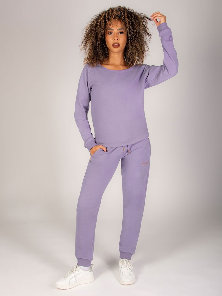 Paars - Skinny joggingbroek met ananasprint en rits - Image 5 of 8