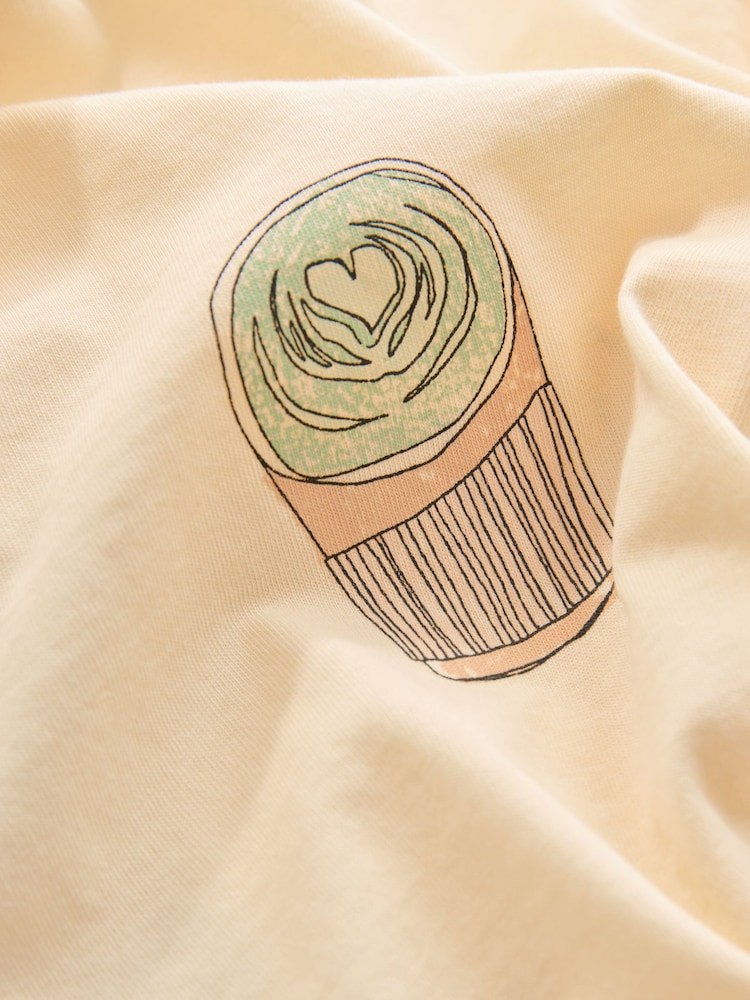 Graphic Matcha Yellow Essential Pure Cotton Short Sleeve Crew Neck T-Shirt - Image 8 of 8