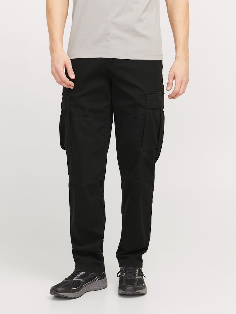 JACK & JONES Black Relaxed Fit Cargo Trousers - Image 1 of 1
