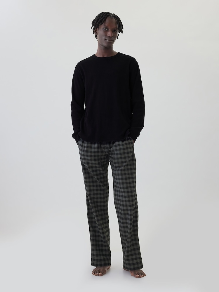 Gap Black/Grey Check Soft Cotton Pyjama Bottoms - Image 1 of 4