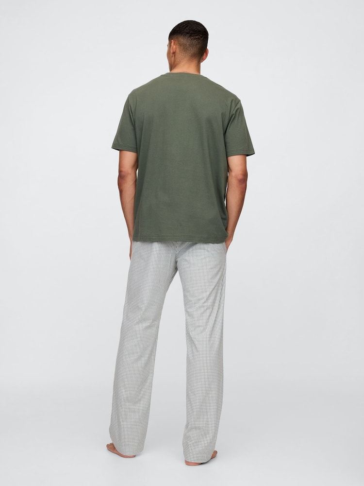Gap Green Check Cotton Poplin Pyjama Bottoms - Image 2 of 4