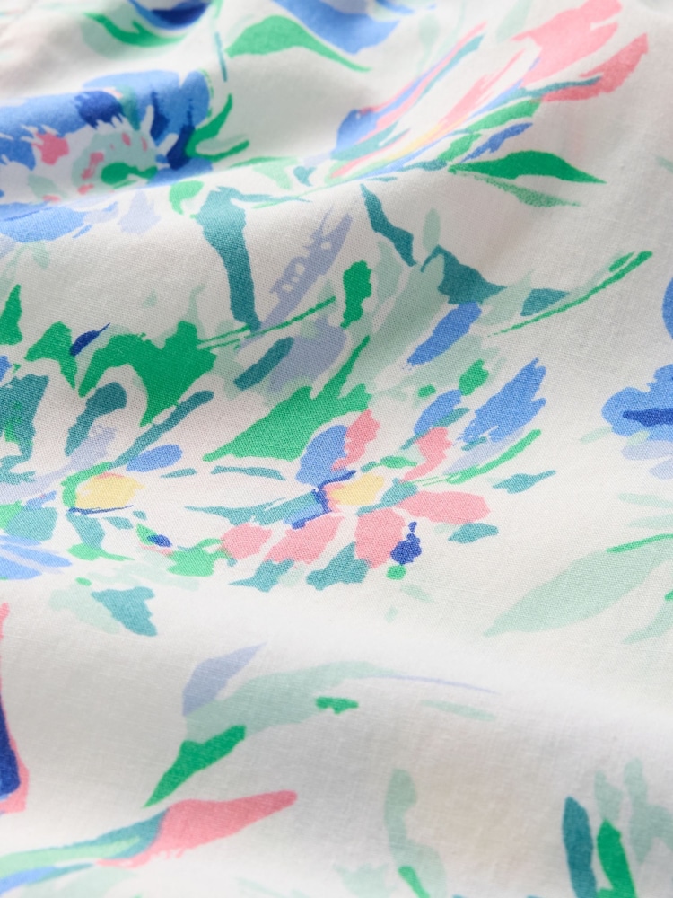 Wit/blauw gebloemd - Gap katoenen poplin pyjamabroek - Image 4 of 4
