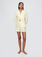 Gap Yellow Stripe Short Cotton Poplin Pyjama Bottoms - Image 1 of 4