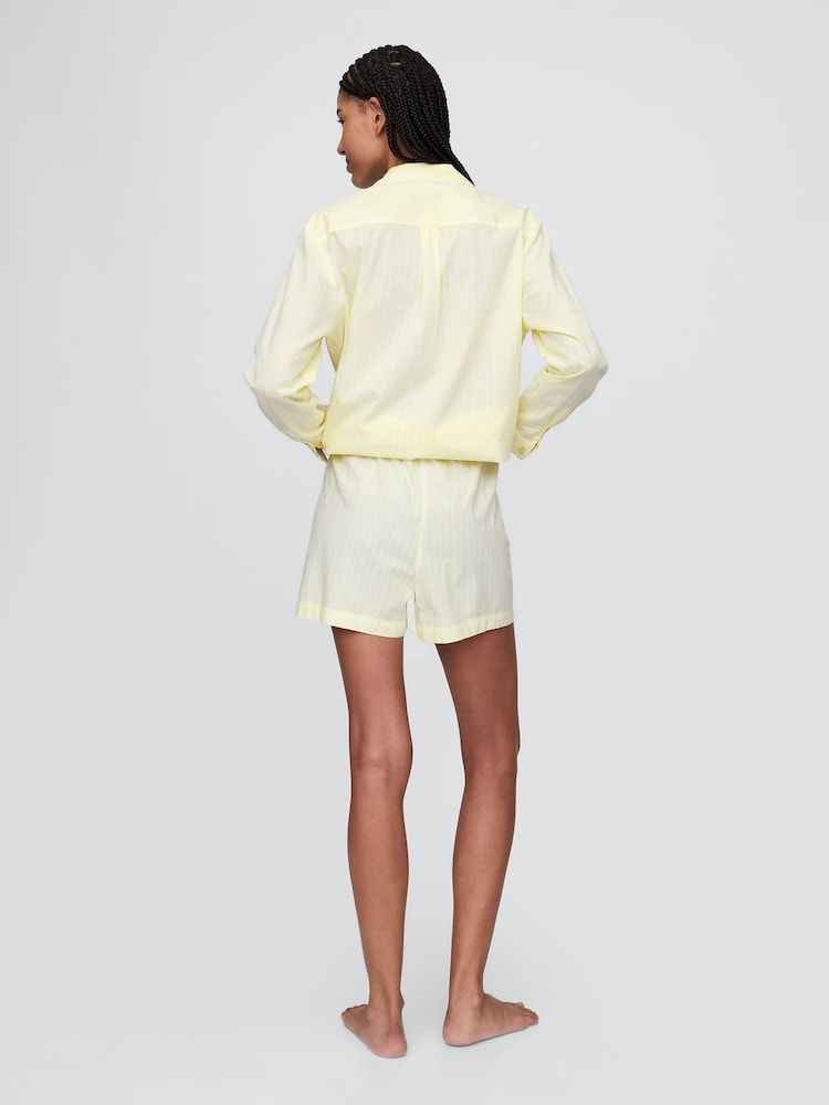 Gap Yellow Stripe Short Cotton Poplin Pyjama Bottoms - Image 2 of 4