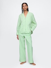 Gap Green Stripe Trouser Cotton Poplin Pyjama Bottoms - Image 1 of 4