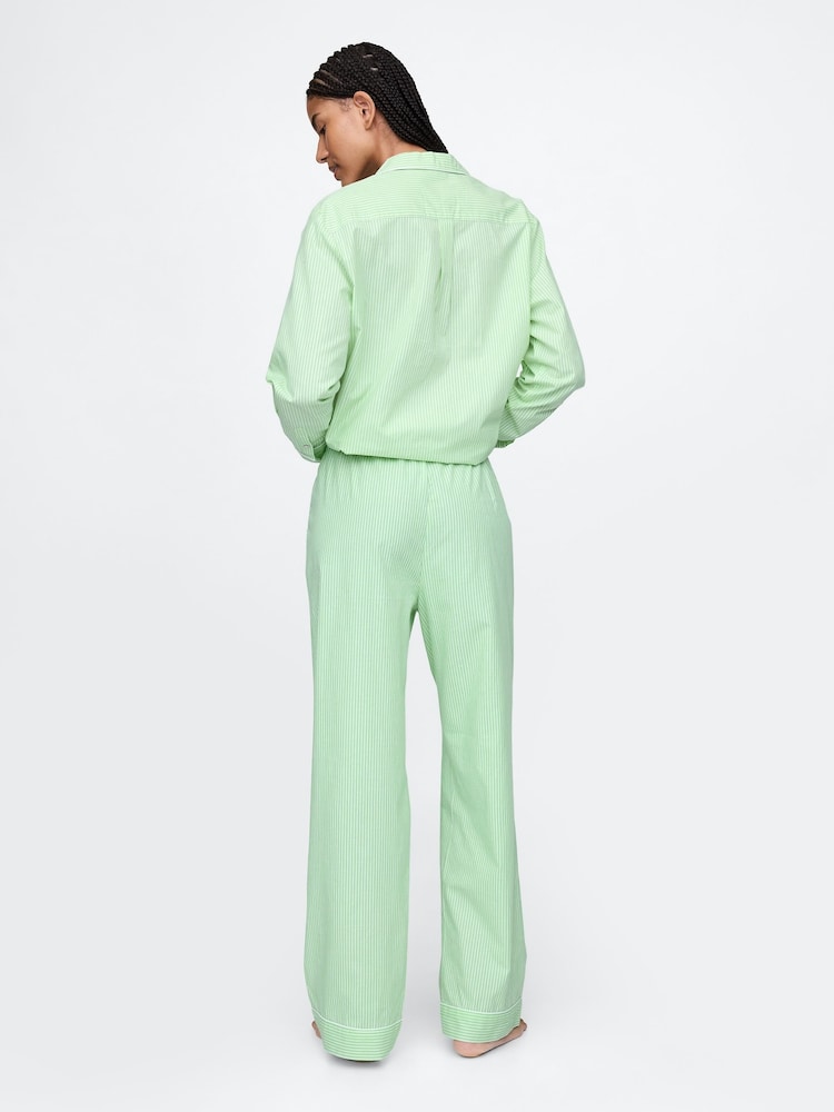 Gap Green Stripe Trouser Cotton Poplin Pyjama Bottoms - Image 2 of 4
