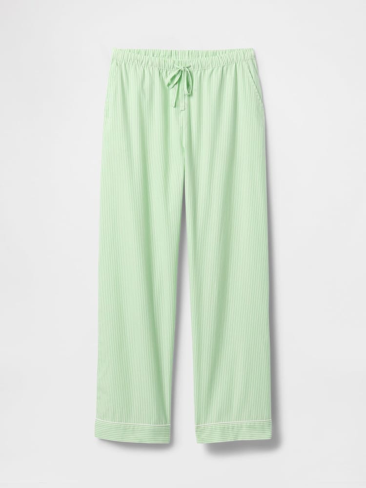 Gap Green Stripe Trouser Cotton Poplin Pyjama Bottoms - Image 3 of 4