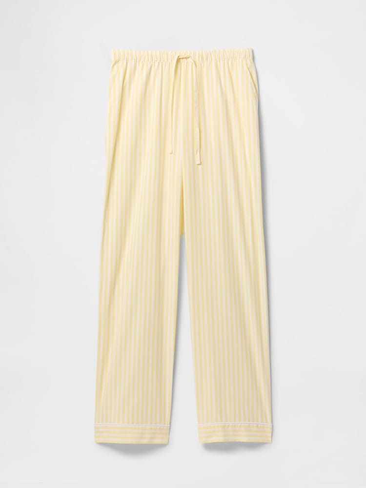 Gap Yellow Stripe Trouser Cotton Poplin Pyjama Bottoms - Image 3 of 4