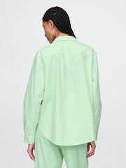 Groengestreept - Gap poplin pyjamashirt - Image 2 of 4