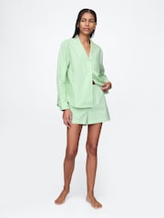 Rayas verdes - Pantalones de pijama de popelina de algodón de Gap - Imagen 1 de 4