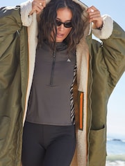 Khaki Green Active Swim Changing Robe - Image 4 of 6