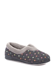 Pavers Grey Polka Dot Slippers - Image 2 of 5