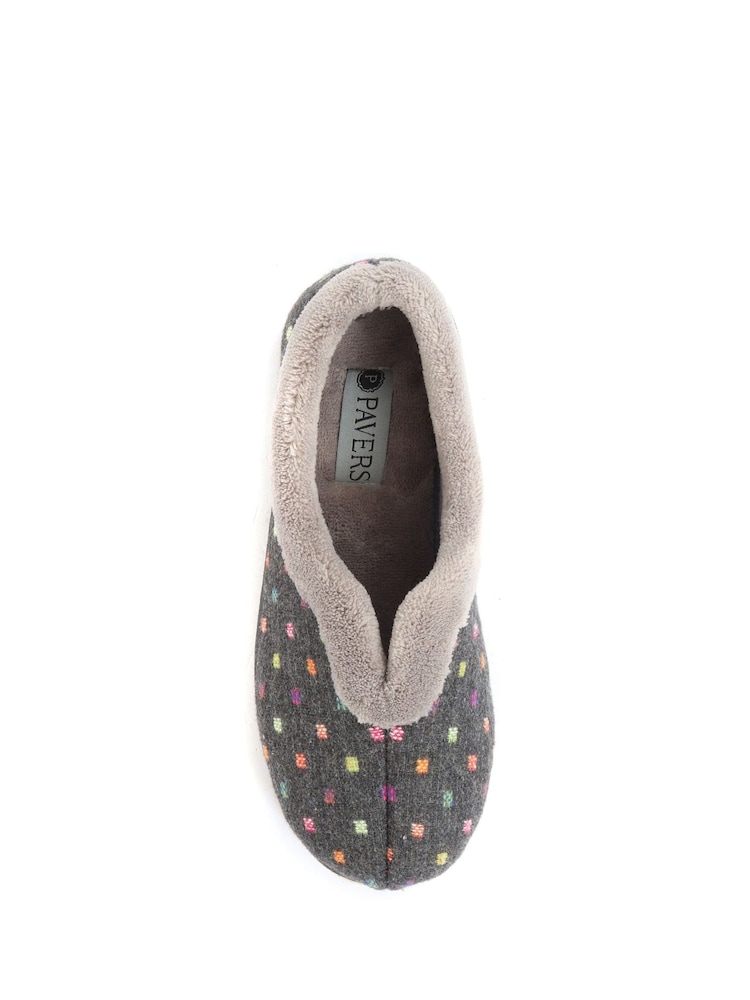 Pavers Grey Polka Dot Slippers - Image 4 of 5