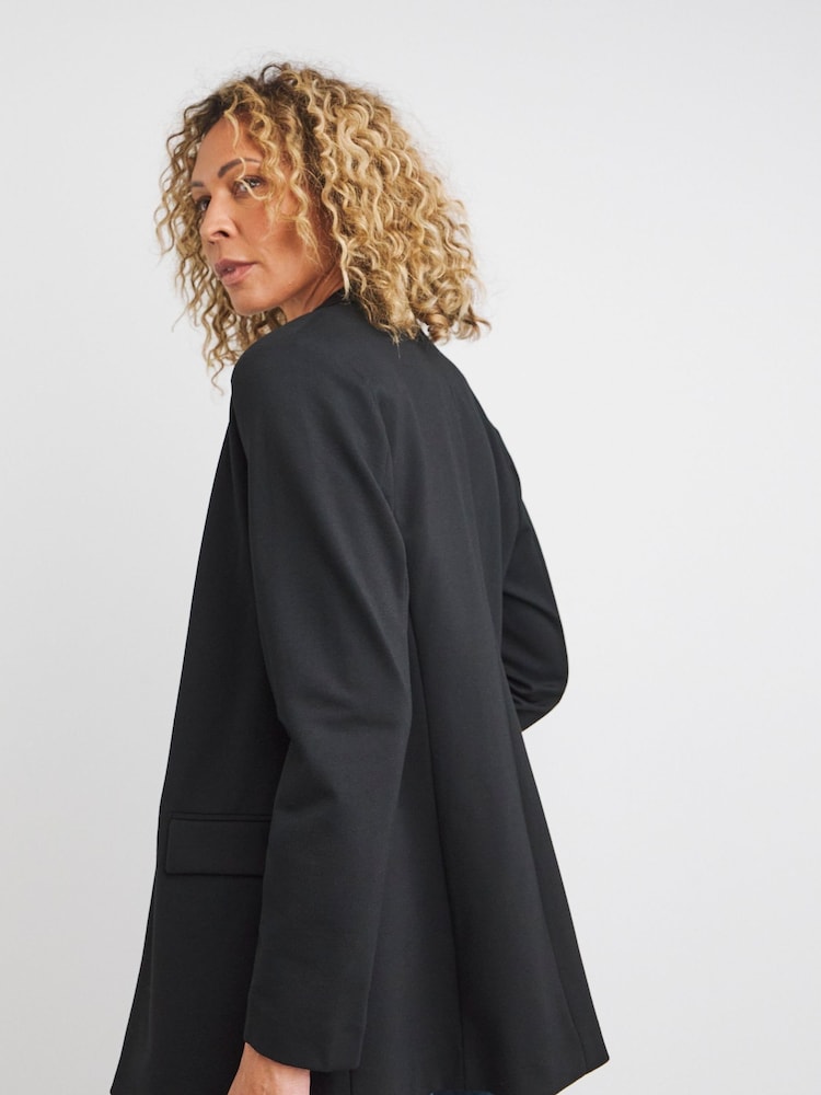 JD Williams Black Ponte Edge To Edge Blazer - Image 2 of 3 JD Williams Black Ponte Edge To Edge Blazer - Image 2 of 3